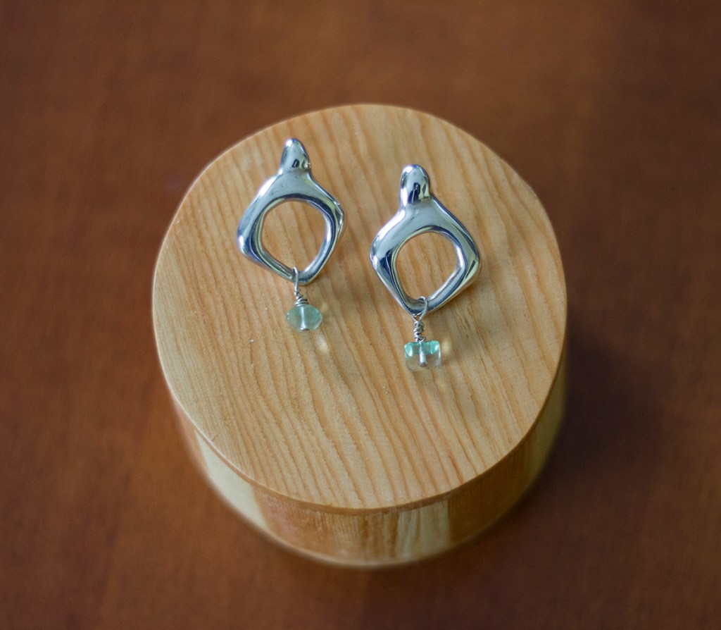 Sterling Earrings Fluorite drop